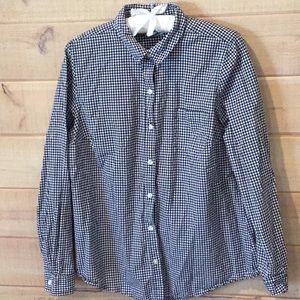 Black & white check button up